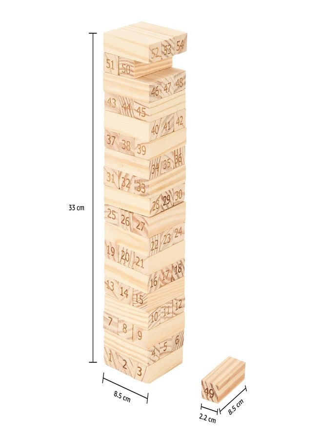 Outlanders® Wooden Block Stacking Tower Game | Tumbling Tower,4 Dices | Wooden Building Blocks | Party Game, Birthday Gift for Adults, Multiplayers | 54 Blocks (Kids Edition) - Image 5